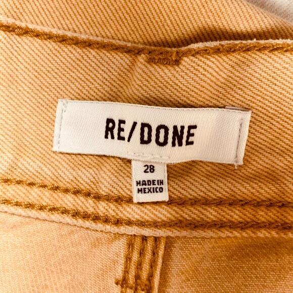 RE/DONE Desert Sand Rigid 70's Ultra High Rise Stove Pipe Raw Hem - Size 28 - Picture 5 of 8
